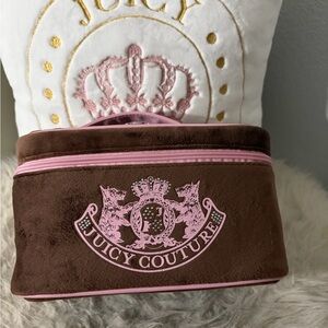 Juicy Couture Y2K Brown & Pink Logo Cosmetic Case new! 🔥🔥🔥🔥🔥